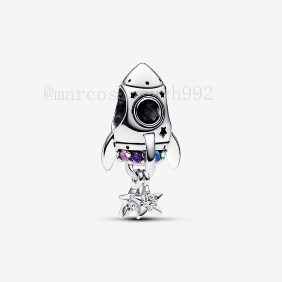 Pandora Space Love Rocket Charm - Picture 1 of 6